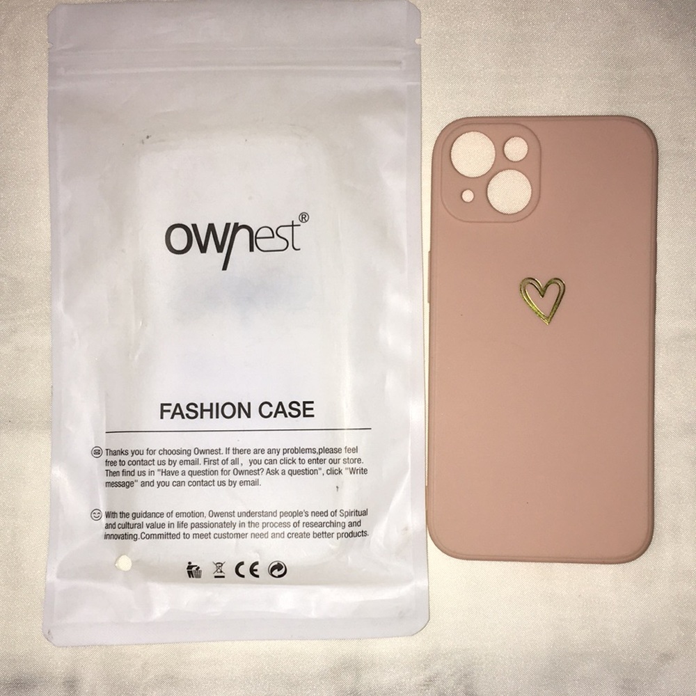 Ownest Case for iPhone 13 Pink Gold Heart